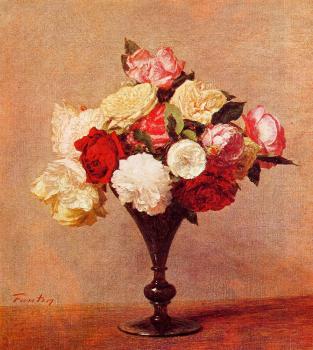 亨利 方丹 拉圖爾 Roses in a Vase 亨利 方丹 拉圖爾 Roses in a Vase
